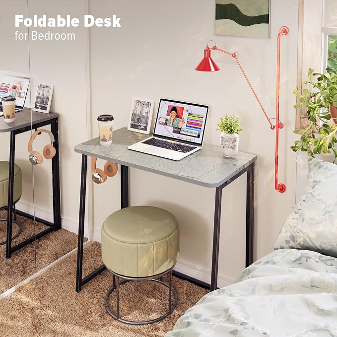 WOHOMO Small Foldable Computer Desk Writing Study Desk Easy Assembly - Image 5