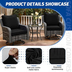 4Pcs Patio Cushion Covers, Outdoor Stretch Cushion Covers, Washable | Stretch - Image 3