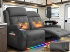 Power Loveseat Recliner with 2-Point Graphene Heat & Massage, Under-Seat by FurgattiEnjoyYourLife