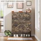 Nicetree Shoe Cabinet with 2 Flip Drawers, Freestanding Shoe Storage Cabinet - Image 6