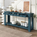 LKTART Solid Wood Console Table, 63 in Long Sofa Table Entryway Table - Image 4