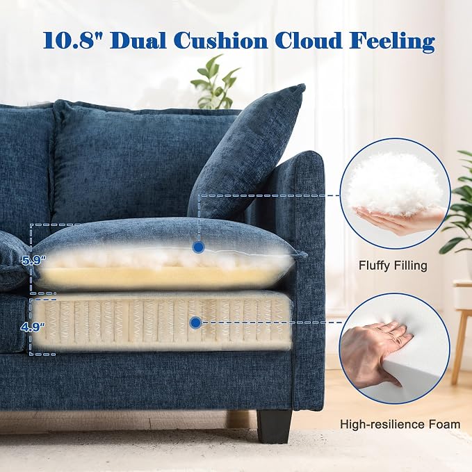 Loveseat Sofa with Ottoman - Image 3