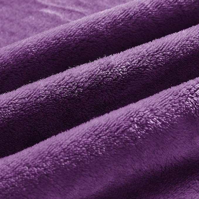 BEDELITE Fleece Blanket Soft Plush King Size Bed Blanket Purple 108"x90" | - Image 4