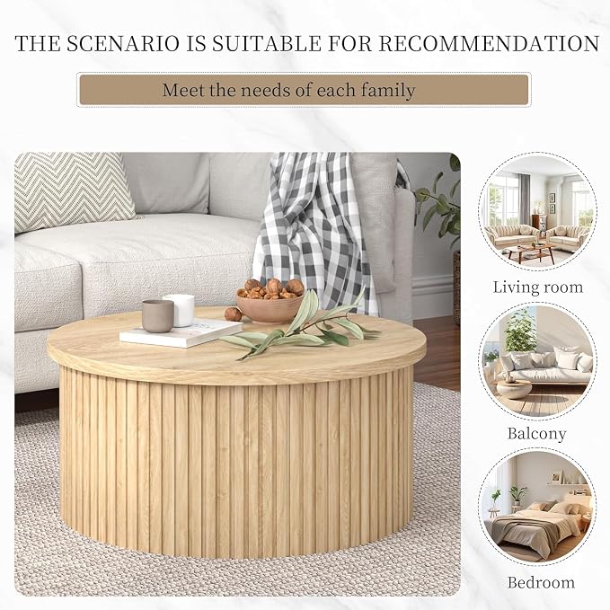 Fsbecl Fluted Lift Top Coffee Table - Image 7