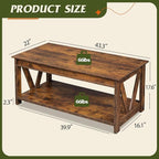 WLIVE Coffee Table, Wood Center Table - Image 3