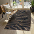 Lahome Black 3x5 Washable Rug, Neutral Easy Jute Entryway Front Porch Rug | by Lahome