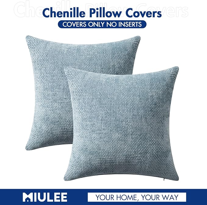 MIULEE Decorative Couch Throw Pillow Covers 18x18 Inch Coastal Blue 2 Pack | - Image 7