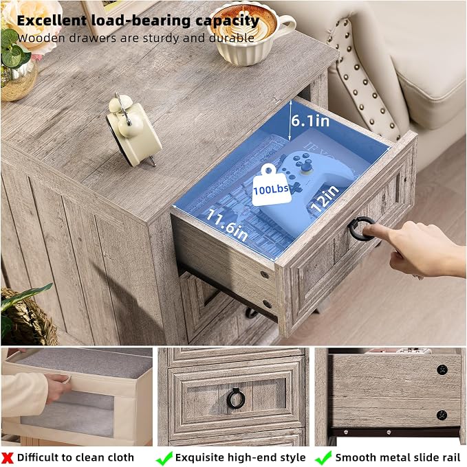 Joaxswe 18" Farmhouse Night Stand - Image 5
