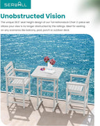 SERWALL 5 Pieces Outdoor Patio Bar Set, Oversize Tall Adirondack Bar Chair and - Image 8