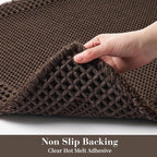 RESARE Waffle Bath Mat for Bathroom Non Slip Bathroom Rugs 17x24 Dark Brown | - Image 4