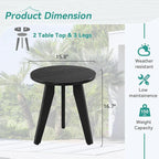 HDPS Outdoor Side Table, Small Round Side Table Weather-Resistant, Outdoor Side - Image 3