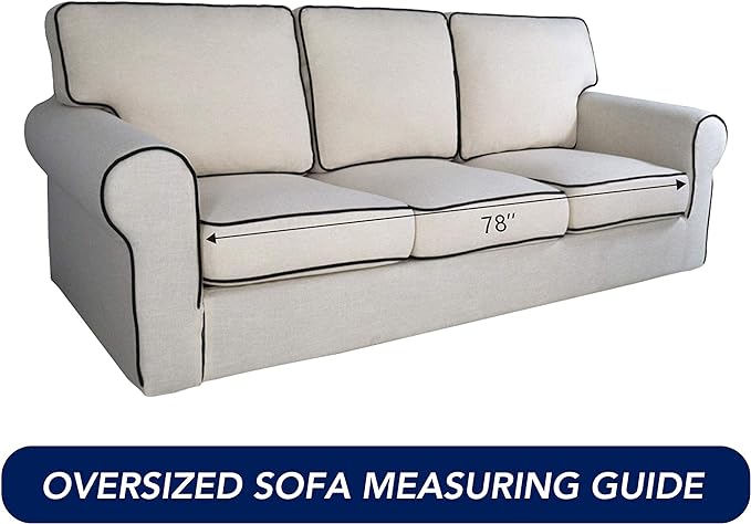 PureFit Stretch Oversized Couch Covers Fleece Sofa Slipcovers Brown | 1-Piece - Image 6