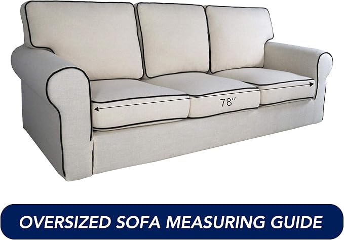 PureFit Stretch Oversized Couch Covers Fleece Sofa Slipcovers Gray | 1-Piece - Image 6