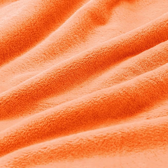 BEDELITE Fleece Blanket Soft Fall Queen Size Bed Blanket Orange 90"x90" | Ultra - Image 4