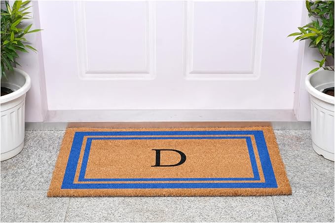 Calloway Mills 152971830D Blue Border 18" x 30" Monogram Doormat - Image 4