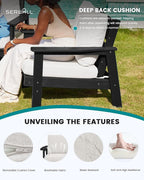 SERWALL HDPE Outdoor Patio Loveseat, All Weather Wood-Like Outdoor Sofa HDPE - Image 2