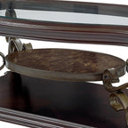 52'' Dark Brown Retro Wooden Coffee Table - Image 7