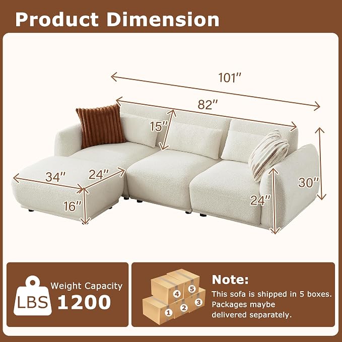 L Shaped Modular Sectional Couch - Image 2