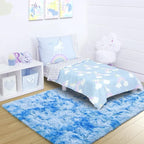 5x7 Tie-Dyed Blue Fluffy Soft Area Rug Non-Slip - Image 3
