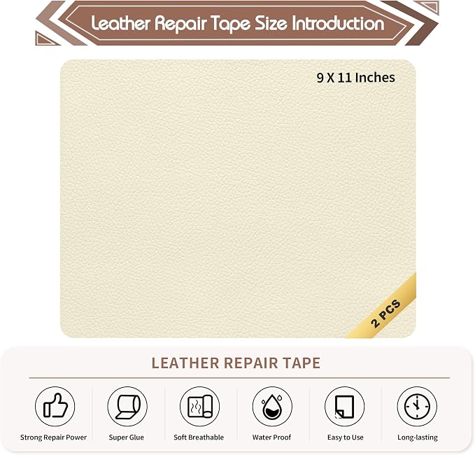 KING MOUNTAIN Leather Repair Patch, 2 Packs 9 x 11 Inches self Adhesive Leather - Image 4
