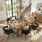 HNY Modern Dining Room Arm Chairs Set of 2, Retro Faux Leather Upholstered - Image 7