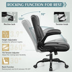 Leather Office Chair, PU Home Computer Desk Chairs - Image 7