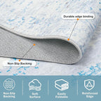 8x10 Washable Area Rug for Living Room Bedroom: Non-Slip Modern Light Blue | - Image 5
