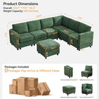 104'' V Shaped Modular Sofa, Sectional Couch - Image 2