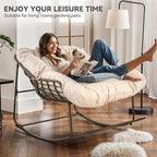 YITAHOME Rocking Papasan Chair, Wide Rocking Chair, Comfy Indoor and Outdoor - Image 5