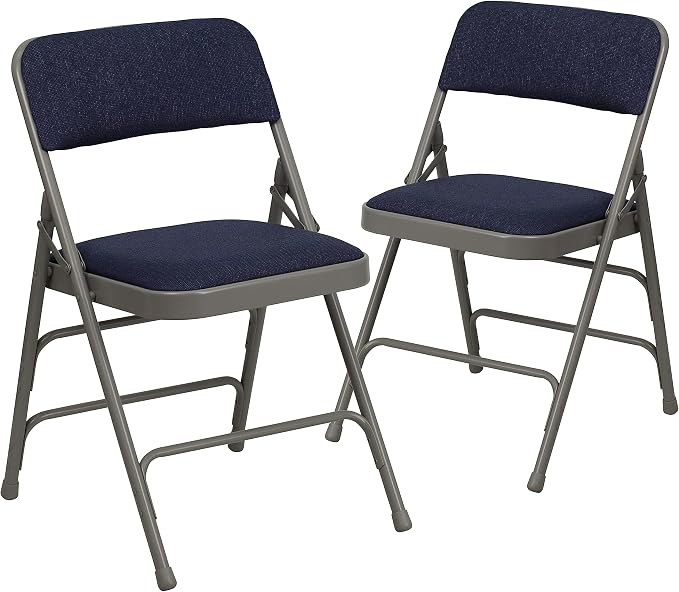 Flash Furniture 2 Pack HERCULES Series Curved Triple Braced & Double Hinged by FlashFurniture