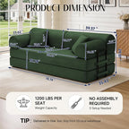 79'' Convertible Sofa Bed, 6 in 1 Folding Floor Futon Couch Sleeper - Image 2