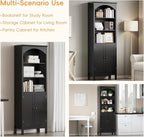 Bookshelf with Doors, Floor Standing Display Storage Cabinet - Image 7