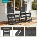 SERWALL Outdoor Rocking Chair, Oversized Rocking Chair - Image 7