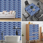 HOMETITUTE Blue Marble Wallpaper Peel and Stick Ocean Wave Pattern 118.1x17.7 - Image 8