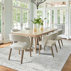 9x12 Washable Area Rug for Living Room Bedroom: Non-Slip Modern White Gray | - Image 8