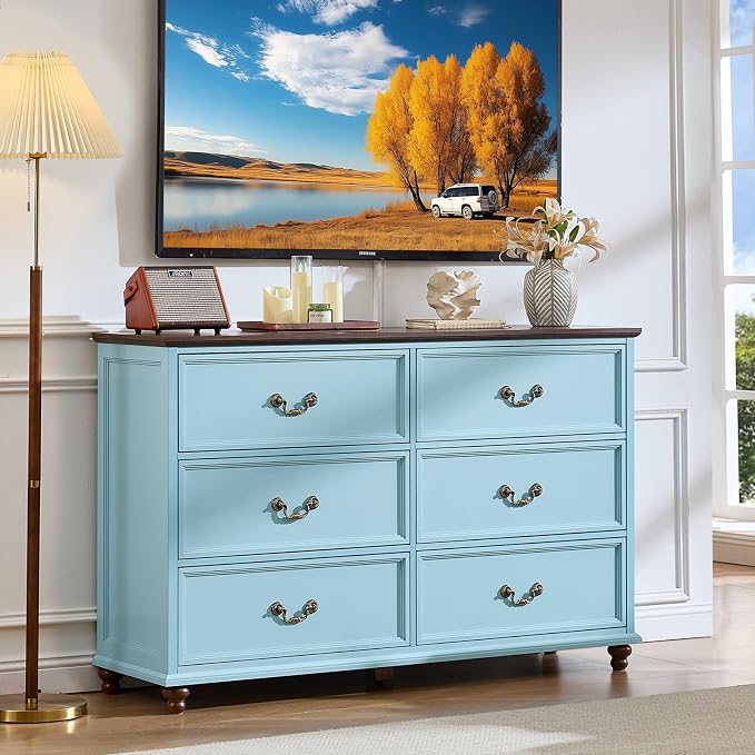 Joaxswe Farmhouse 6 Drawers Dresser - Image 7