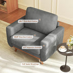 Vesgantti 38.5" Accent Chair Dark Gray, Comfy Corduroy Single Sofa Seat - Image 7