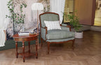 LEEMTORIG Oval Round End Table, 2-Tier Cherry Wood End Table Solid Wood Side - Image 4