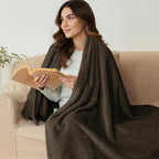 Exclusivo Mezcla Soft Waffle Fleece Bed Blanket King Size, Coffee | Lightweight - Image 4