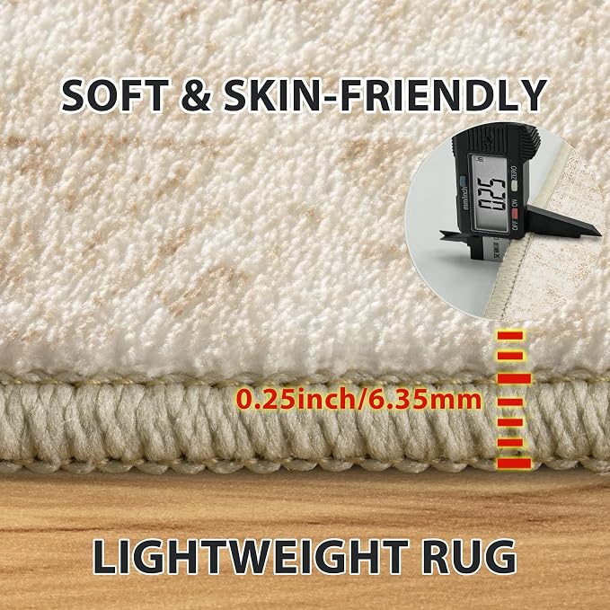 Aelenmu 5x7 Area Rugs for Living Room Washable Bedroom Dining Room Beige | - Image 6