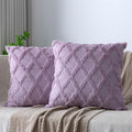 Set of 2 Soft Moroccan Throw Pillow Covers 22x22 Inch Plush Boho Decorative by Cozoomy