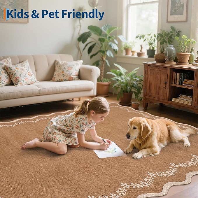 GarveeHome 6x9 Scalloped Area Rug Soft Washable Rug - Image 7