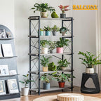 HCHQHS Bookshelf, 5-Tier Industrial Bookcase, Rustic Open Book Shelf, - Image 7