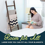 Blanket Ladder for Living Room and Bedroom, 5ft 8 inch, 6-Tier Wall Leaning - Image 8