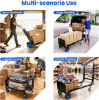 3-in-1 Folding Hand Trucks, 600Lbs Convertible Hand Truck Dolly, Heavy Duty - Image 6