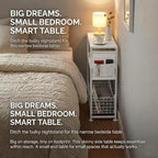 Skinny Side Table with Storage, 3 Tier Slim Side Tables - Image 13