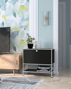 Metal Sidetable with Flap Door, 27.5" Height - Image 7