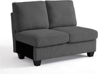 CHIC HOUSE Middle Module for Modular Couch, Corduroy Customizable Chaise by CHICHOUSE