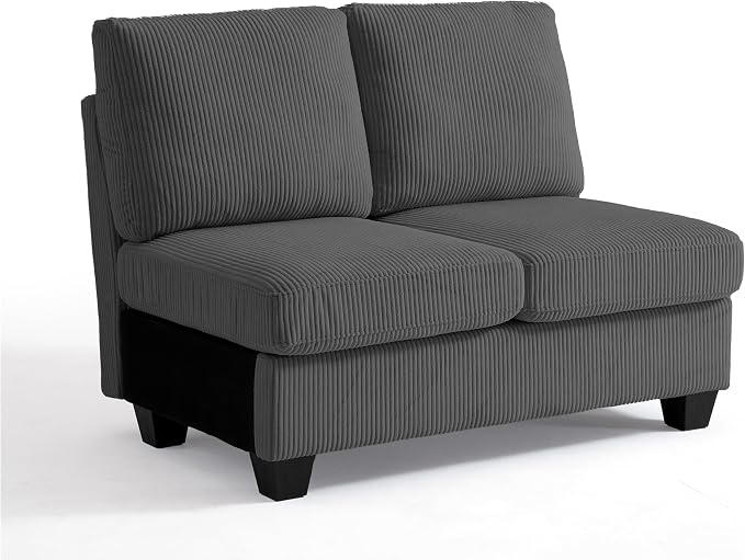 CHIC HOUSE Middle Module for Modular Couch, Corduroy Customizable Chaise by CHICHOUSE