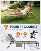 KingCamp Tanning Chair with Face Hole, Lounge Chairs Outdoor Folding Comfy - Image 6